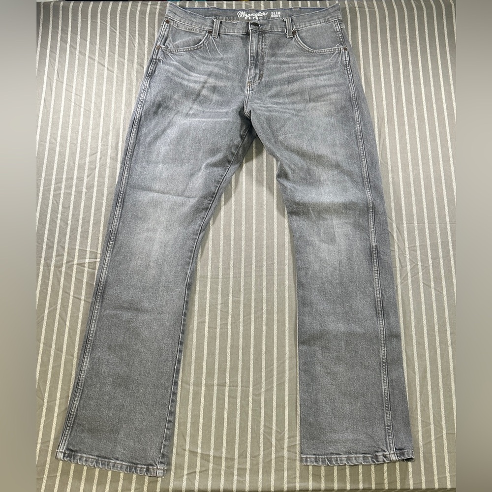 Wrangler Gray Bootcut Jeans for Men